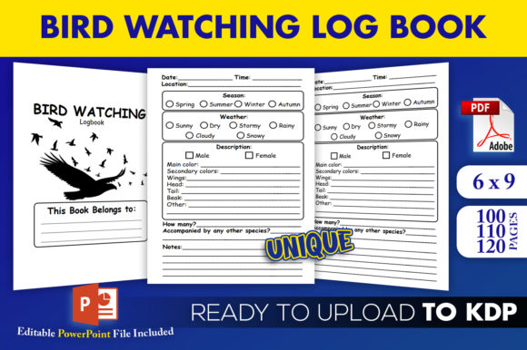 Bird Watching Logbook Diary KDP Interior Template