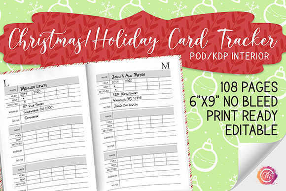 Christmas Holiday Card Tracker: A Practical KDP Interior for Seasonal Organization