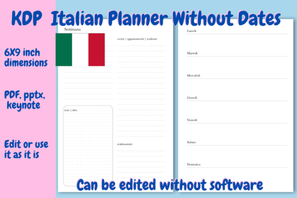 Italian Undated Planner for KDP: A Practical Resource for Low-Content Publishing