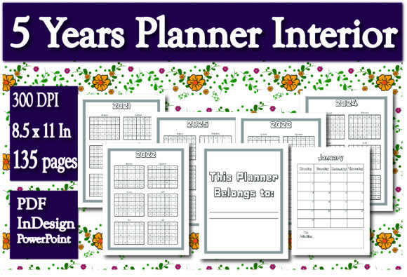 KDP Interior 5 Years Planner: A Versatile Resource for Publishers and Personal Organization