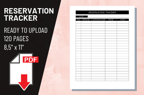 KDP Interior Reservation Tracker: Ready-to-Print Layout