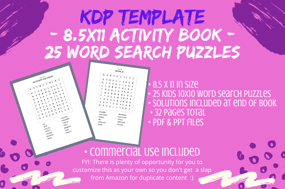 Strategic Implementation of 25 Kids Word Search 10X10 Puzzle Assets for KDP Publishing