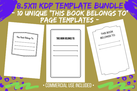 This Book Belongs to 10 Pages: Elevating KDP Interiors with Ready-Made Ownership Templates