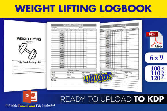 Weight Lifting Logbook KDP Interior for Publishers