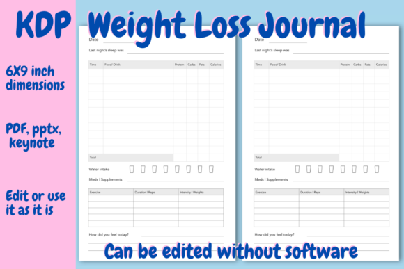 Weight Loss Journal for KDP: A Practical Guide to Customizable Tracking Templates